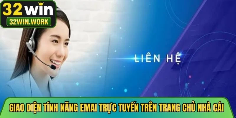 Giao diện tính năng Emai trực tuyến trên trang chủ nhà cái